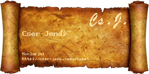Cser Jenő névjegykártya