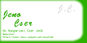 jeno cser business card