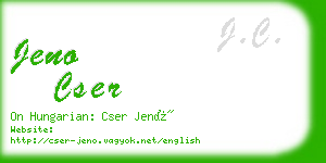 jeno cser business card